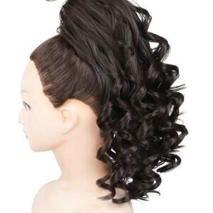 Brown Curly 14" Cheer Ponytail Hair Piece  Cheerleader Ponytail Extension Dance